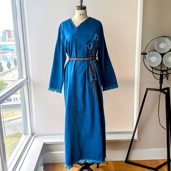 NWOT Artisan Denim  Womens long sleeve maxi dress size XL - Picture 1 of 9
